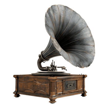 3D Rendering of a Vintage Gramophone on Transparent Background png