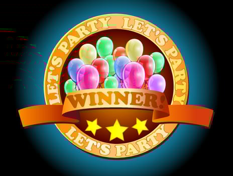Parties, celebration, fun, and so on. Symbol, medal, sign. vector