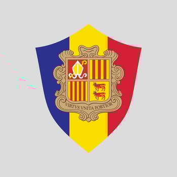 Andorra Flag in Shield Shape vector
