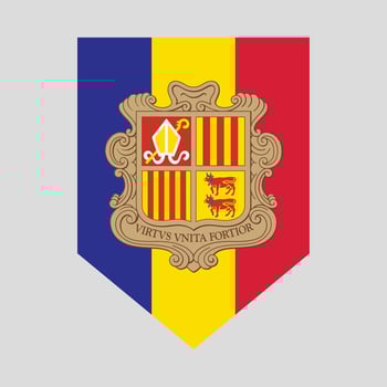Andorra Flag in Shield Shape vector