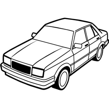 Car outline illustration digital coloring book page line art drawing vector