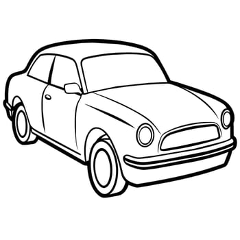Car outline illustration digital coloring book page line art drawing vector