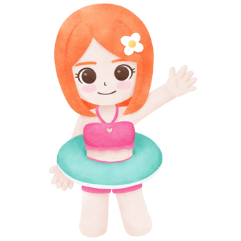 Summer, cute girl wearing a bikini, swimsuit, wearing a rubber ring. png