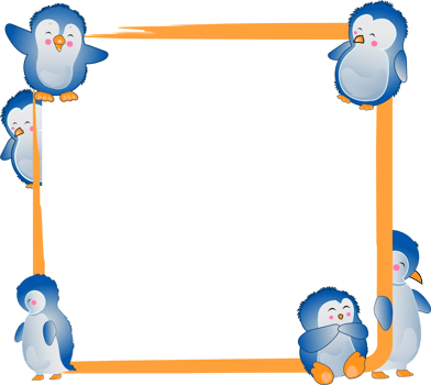 Cute cartoon Penguin Frame png
