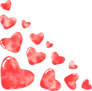Valentine Heart corner Watercolor Decoration png