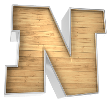 Wood Font N 3d render png