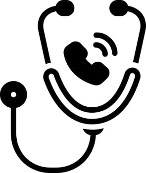 Solid black icon for call the doctor vector