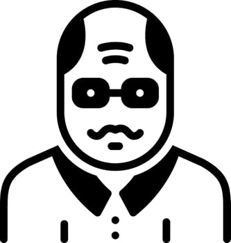 Solid black icon for senior vector