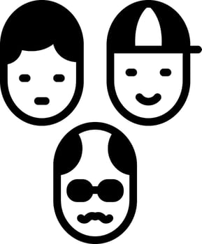 Solid black icon for generation vector
