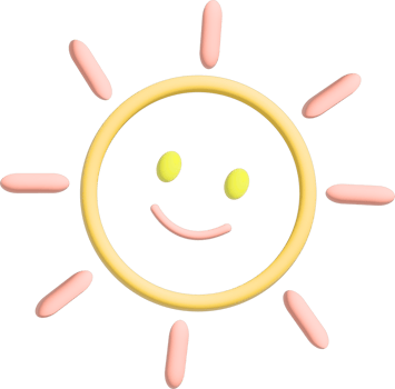 Cute Sun 3d element png