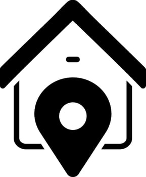 Solid black icon for address vector