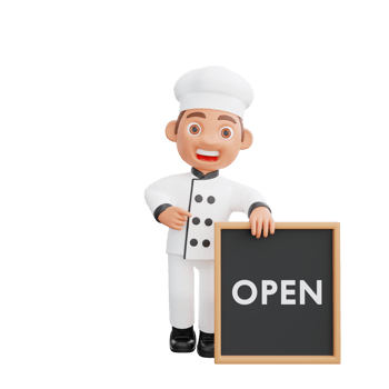 3D illustration of a chef cartoon character design png
