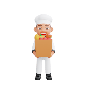 3D illustration of a chef cartoon character design png