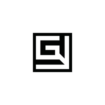 Alphabet Initials logo GY, YG, G and Y vector