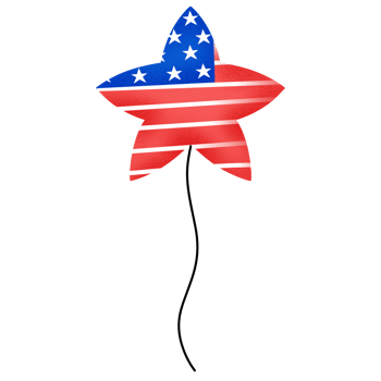 Balloon American Independence day flag cartoon. 4th July celebration american helium air balloons heart shape. National USA symbol party surprise. png