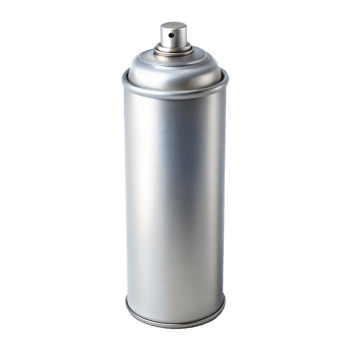 Silver Spray Paint Can With Nozzle on a Transparent Background png