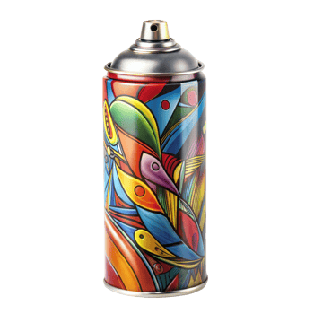 Colorful Graffiti Art Spray Can on Transparent Background png