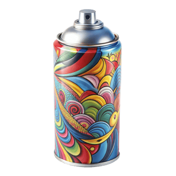 Colorfully Painted Spray Can With Artistic Design on Transparent Background png