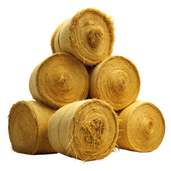 Stacked Round Hay Bales With Visible Textural Details Against a Transparent Background png
