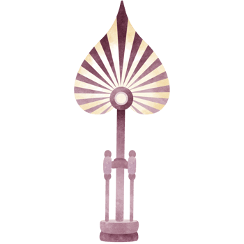 Palm tree with brown Bodhi leaves or fan shaped bodhi leaves png