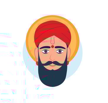 Indian punjabi man illustration vector