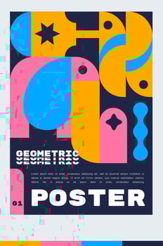 Design template for an A4 poster or banner with a animal geometric. illustration shape. minimalist and Scandinavian design style. vector