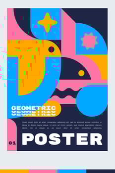 Design template for an A4 poster or banner with a animal geometric. illustration shape. minimalist and Scandinavian design style. vector