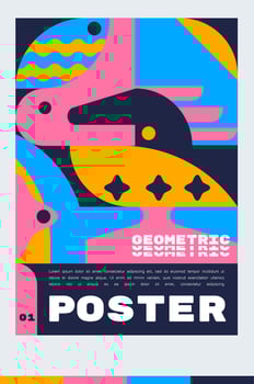 Design template for an A4 poster or banner with a animal geometric. illustration shape. minimalist and Scandinavian design style. vector
