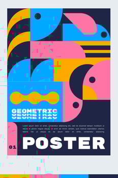 Design template for an A4 poster or banner with a animal geometric. illustration shape. minimalist and Scandinavian design style. vector