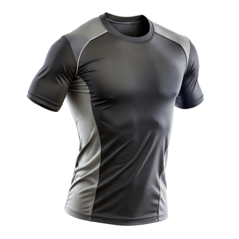 Close-up of a sporty compression shirt designed for athletic use png