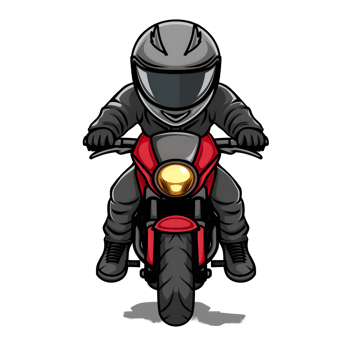 Illustration of biker riding a bike png