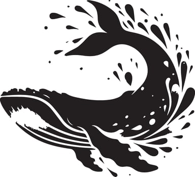 Whale silhouette isolated on white background vector