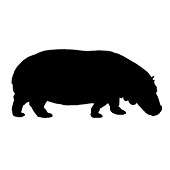 Black Hippo Clip Art - Hippo Drawing - Hippo Illustration png