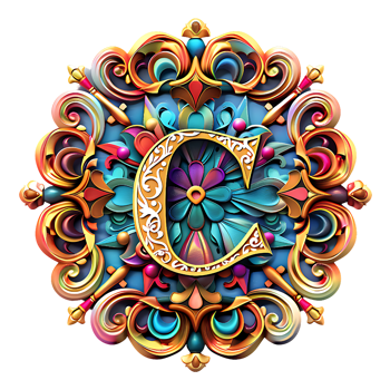 Boho Celestial Theme Alphabet Design png