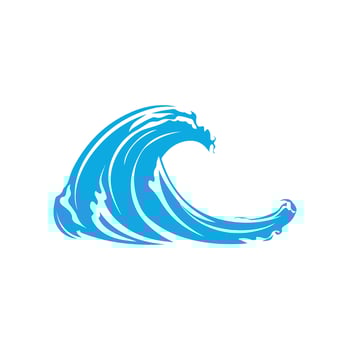 Blue sea waves icon on a white background. illustration design. vector