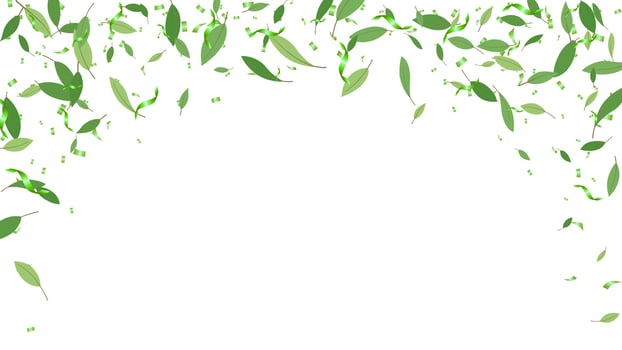 greenery leaves and confetti element decoration round background seasonal festival vector