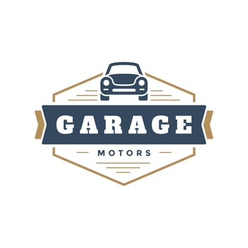 Classic car logo template design element vintage style vector