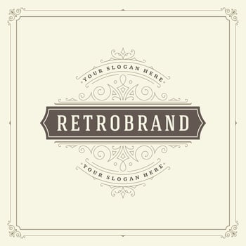 Ornament logo design template flourishes calligraphic vintage frame. vector