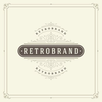 Ornament logo design template flourishes calligraphic vintage frame. vector