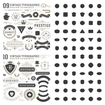Retro vintage typographic design elements. vector