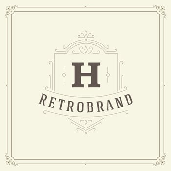 Ornament monogram logo design template flourishes calligraphic vintage frame. vector