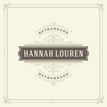 Ornament monogram logo design template flourishes calligraphic vintage frame. vector