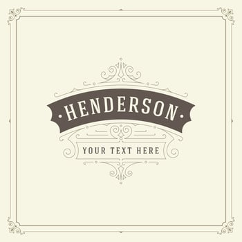 Ornament logo design template flourishes calligraphic vintage frame. vector