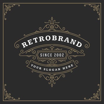 Ornament logo design template flourishes calligraphic vintage frame vector