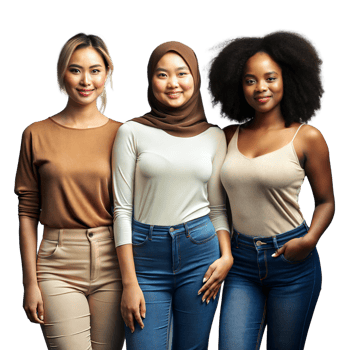 Group of Three Women Standing Together png