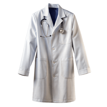 White lab coat and stethoscope ready for a healthcare professional png