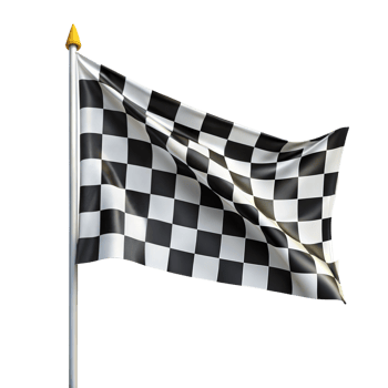 A checkered racing flag fluttering in the breeze png