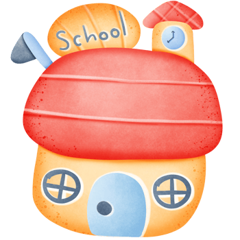Cute cartoon school watercolor clip art isolated on transparent background png