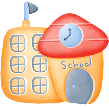 Cute cartoon school watercolor clip art isolated on transparent background png