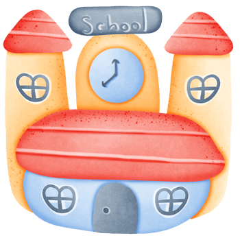 Cute cartoon school watercolor clip art isolated on transparent background png
